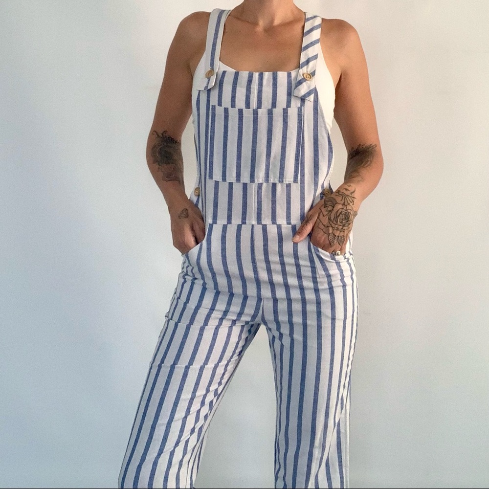 Étophe Studios Striped Linen Jumpsuit • Women’s S
